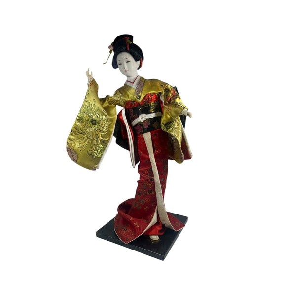 Vintage Japanese Doll Kimono Geisha Maiko Traditional Folk Craft Japan 15 3/4” - Picture 10 of 12